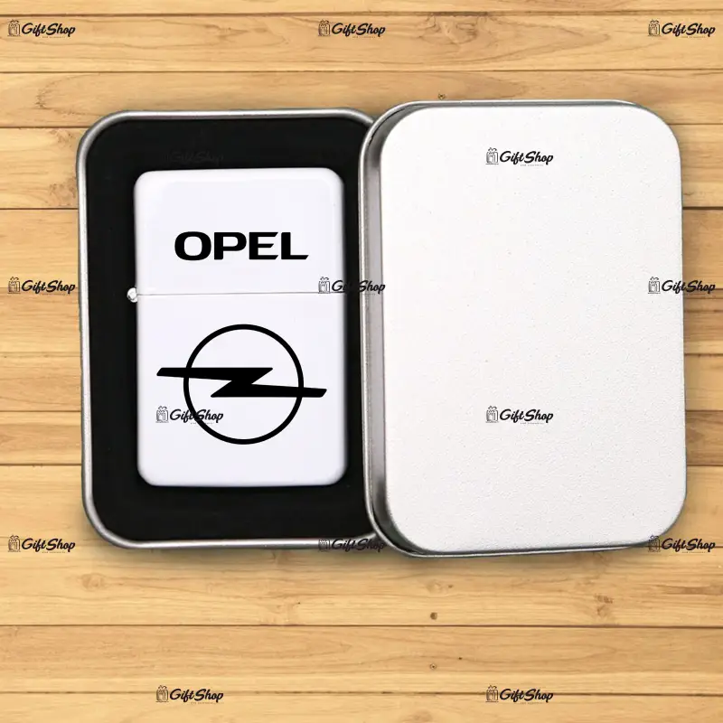 Opel, bricheta metalica gravata laser cu mesaj, model 2